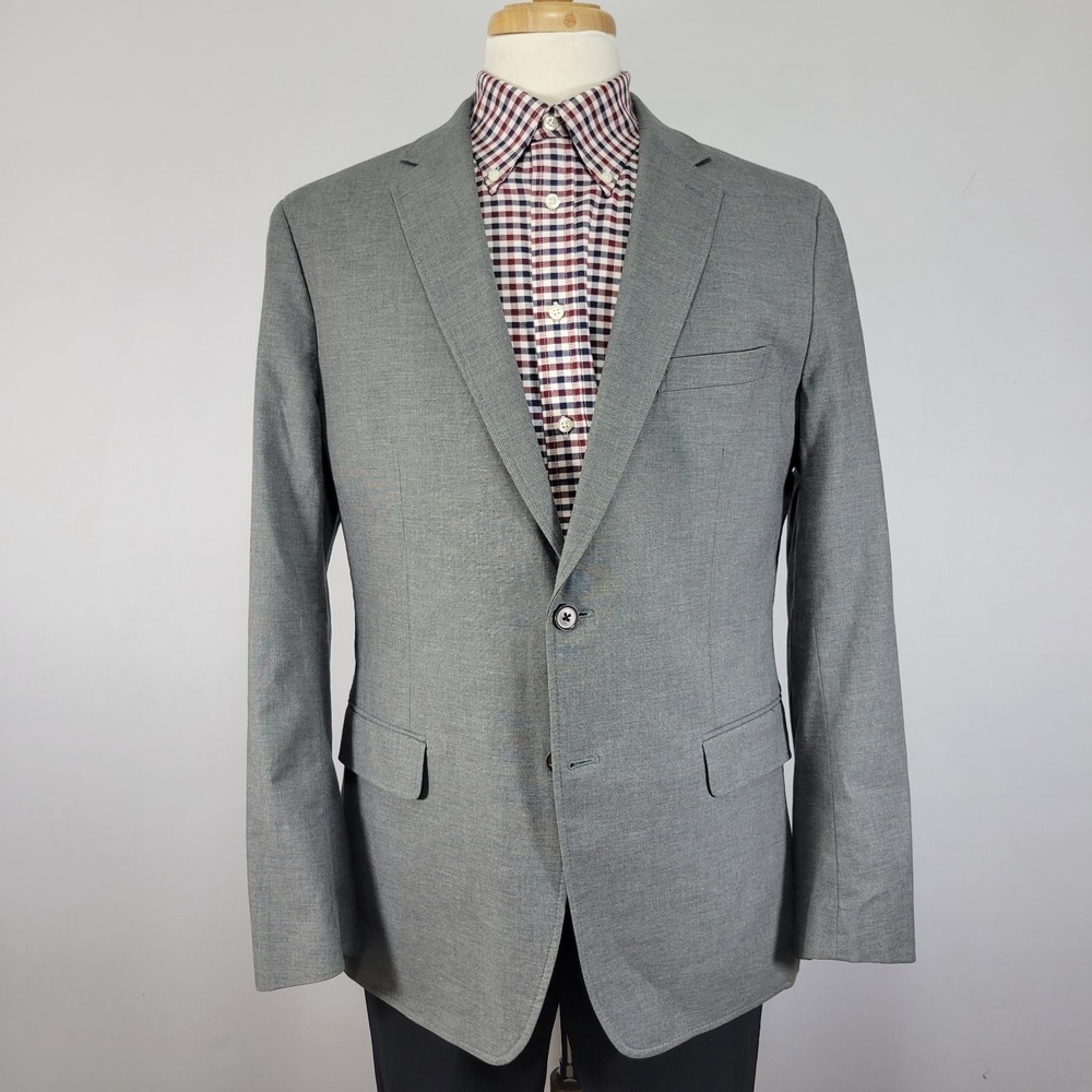 Banana Republic Men's Sport Coat Blazer Two‎ Button Gray Cotton Tailored Fit 44R
